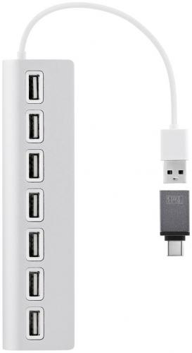 T'nB HUB USB 7 PORTS USB A 2.0 ALUMINIUM Neuf