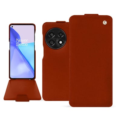 Housse cuir OnePlus 11 -  - Orange - Cuir vegan