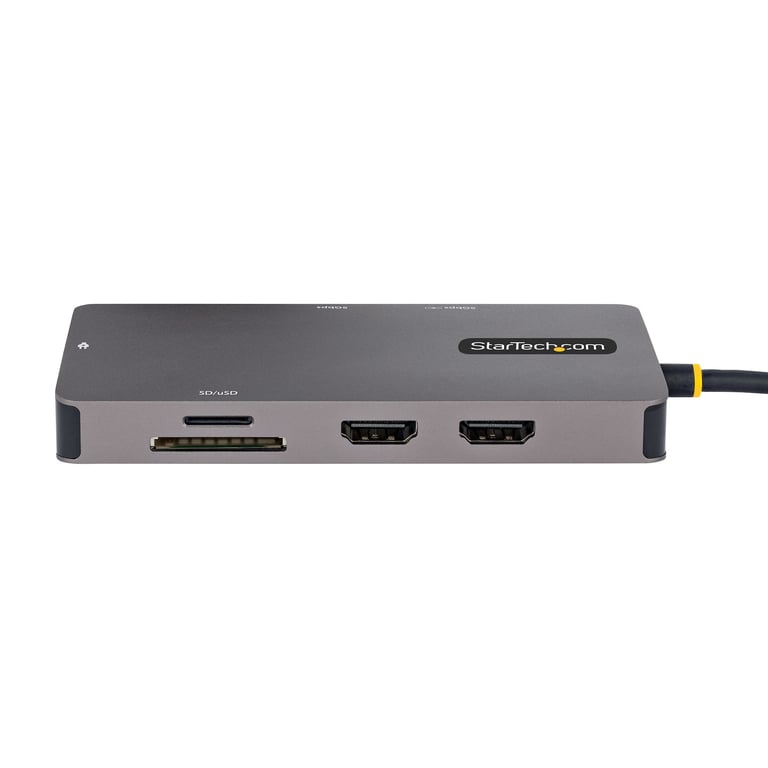 StarTech.com Adaptateur Multiport USB C Vidéo HDMI 4K 60Hz Hub USB A 5 Gbps à 3 Ports PD Pass Through GbE SDMicro - vue 5