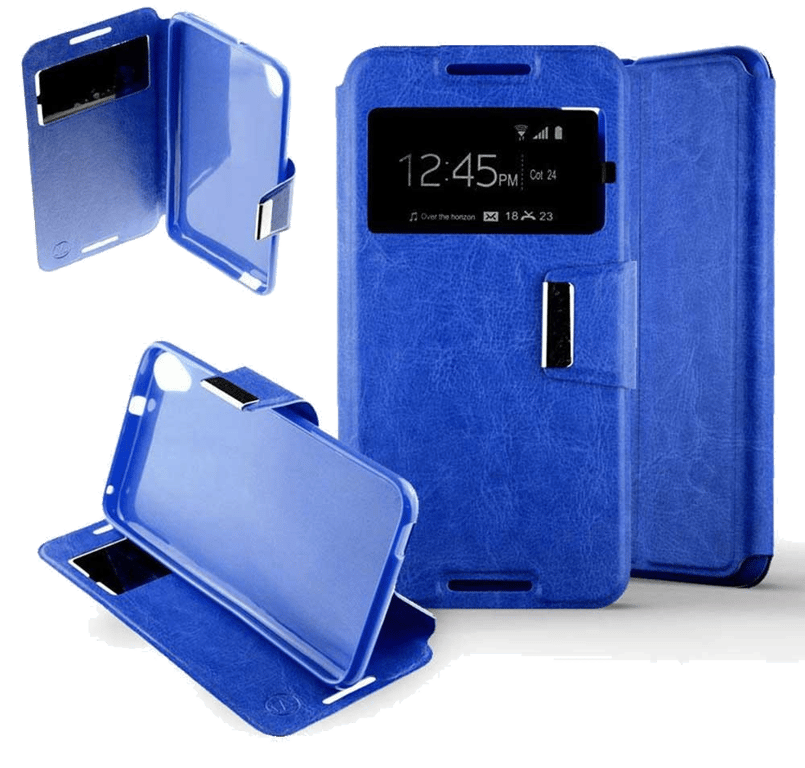 Etui Folio compatible Bleu HTC Desire 820