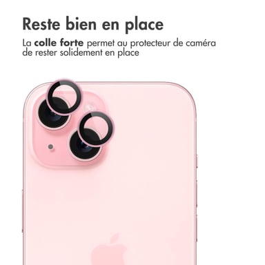 imoshion Lot de 2 protections d'objectif de caméra pour Apple iPhone 15 / 15 Plus - Pink