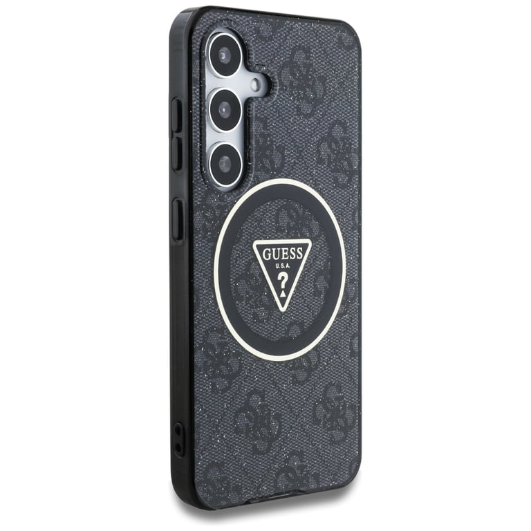 Coque Guess 4G Glitter Triangle Buttons MagSafe pour Samsung Galaxy S25+ - vue 2