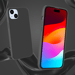 Coque antichoc en gel de silicone doux pour Apple iPhone 15 Plus, Noir satin