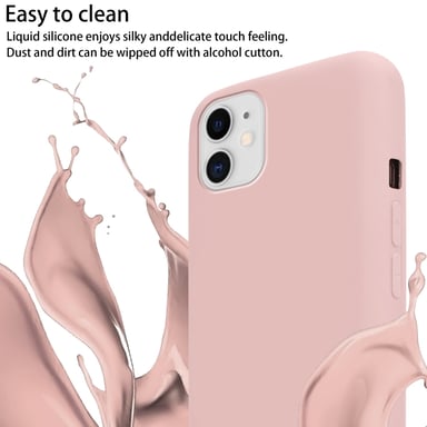 Tour de cou chaîne pour Apple iPhone 11 en LIQUID PINK Housse de protection en silicone avec cordelette réglable