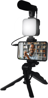 Vlogging live stream kit con trípode y micrófono Negro Bigben