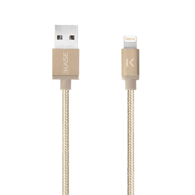 Cable de carga/sincronización Lightning a USB (1 m), dorado, con trenza metálica y certificado MFi de Apple