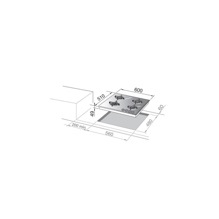 Plan De Cuisson En Verre Céramique De'Longhi NSL460N – 60 cm, 4 Brûleurs - vue 2