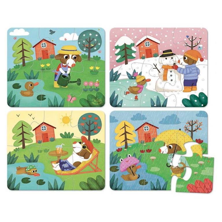 Coffret de Puzzles en Bois : Les 4 Saisons Amusement Éducatif Neuf - vue 4
