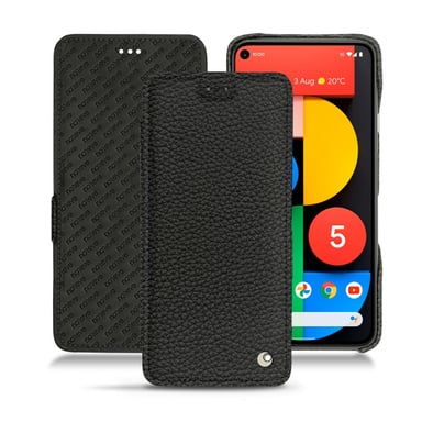 Housse cuir Google Pixel 5 -  - Noir - Cuir grainé
