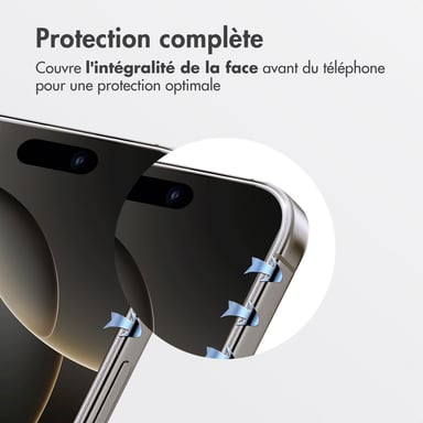 Accezz Protecteur d'écran en verre trempé + Applicateur pour Apple iPhone 16 Pro