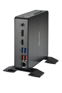 Shuttle XPC Nano PC NC40U, Intel Celeron 7305U, 1x HDMI, 1x DP,1xUSB-C/DP, 6x USB3.2, 1x 2.5'' bay, 2x M.2, 1x LAN, RAID, fonctionnement permanent 24/7, attaches VESA