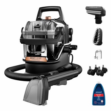 Bissell SpotClean Hydrosteam Pro Limpiador a vapor de cilindro 1,9 L 1000 W Negro, Cobre, Transparente