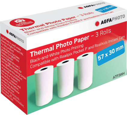 Pack 3 rouleaux papier thermique Blanc Agfa Photo