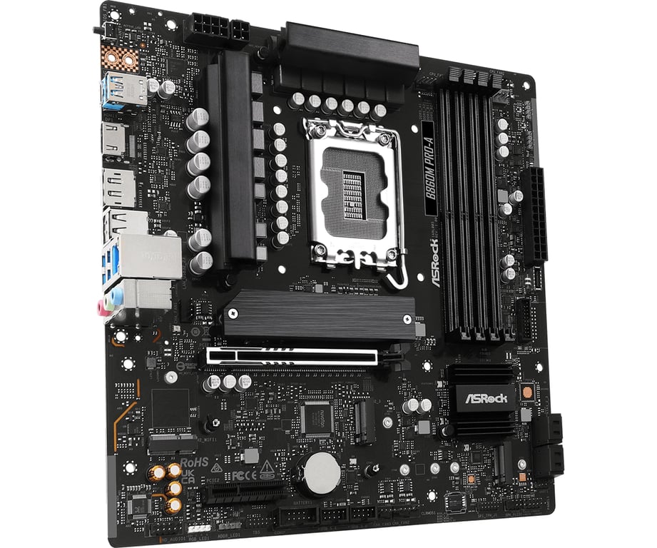 Asrock B860M Pro A Intel B860 LGA 1851 Socket V1 micro ATX Neuf - vue 3