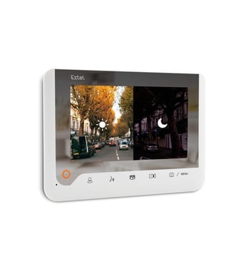 Videotelefono a 2 fili da 7'' con memoria di passaggio ed effetto specchio - Bianco - Extel