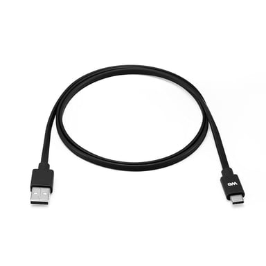 WE Cable plano USB-C a USB 2m para Samsung S8/S9/S10, MacBook Pro, Google Pixel/Chromebook, Huawei P20/P30 Xiaomi - Negro.