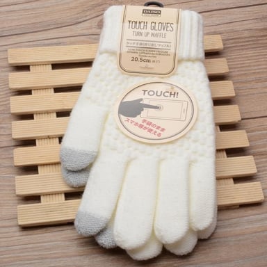 Gants Femme tactiles pour Smartphone Taille M 2 doigts Hiver