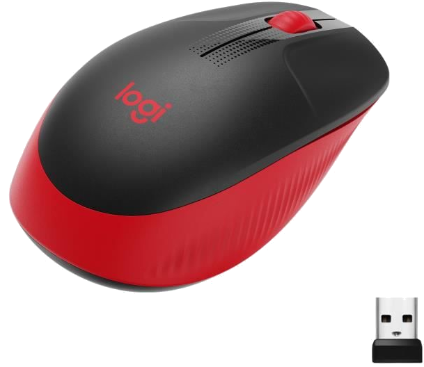 Souris sans fil - Logitech - M190 - ergonomique - Rouge