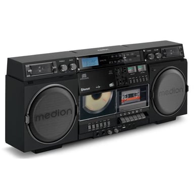 Ghetto Blaster - MEDION - Vintage - DAB+ - CD/Cassette/USB/MP3 - 2x10W RMS - Negro