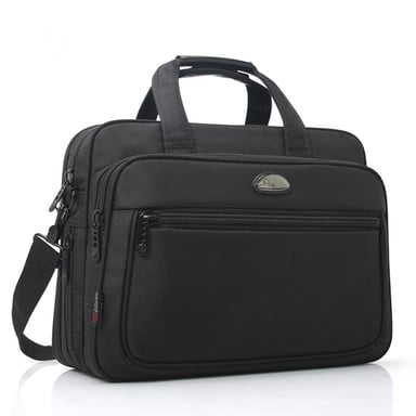 Sacoche / Sac pochette pour PC ordinateur portable 14 pouces noir  - Malette de voyage/affaires Notebook 15,6 avec compartiment poches de rangement et bandoulière - Laptop Bag XEPTIO