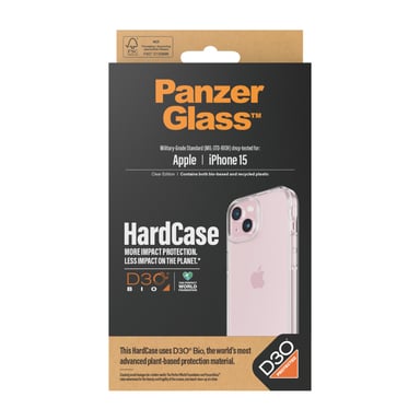 PanzerGlass HardCase con D3O iPhone 2023 6.1 guscio protettivo per telefoni cellulari Apple Cover trasparente - iPhone 15