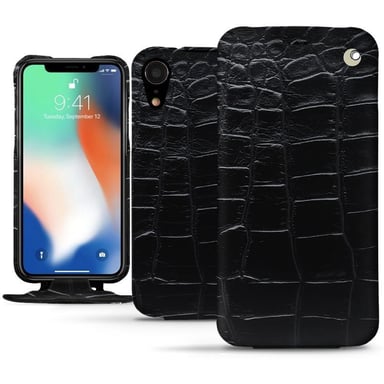 Housse cuir Apple iPhone Xr - Rabat vertical - Noir - Cuirs spéciaux