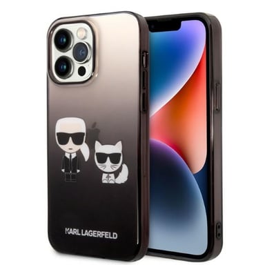 Karl Lagerfeld Étui pour iPhone 14 Pro 6.1'' noir Gradient Iconique Karl & Choupette