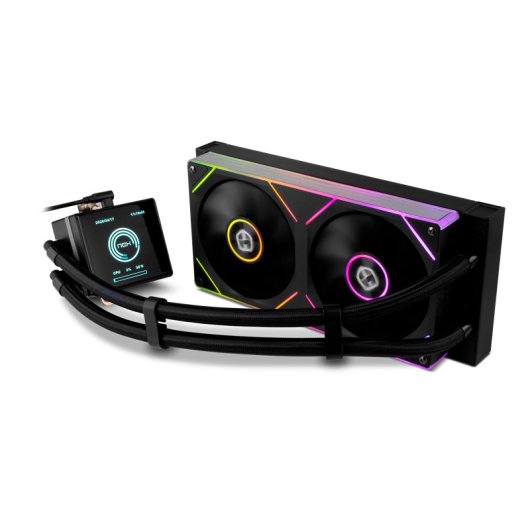 Refrigeración Líquida NOX Hummer 240 LCD 240mm 2 Ventiladores ARGB Pantalla LCD Negra - vue 2