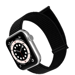 Bracelet en nylon à boucle auto-agrippante compatible avec Apple iWatch, confortable et résistant à la transpiration Black S