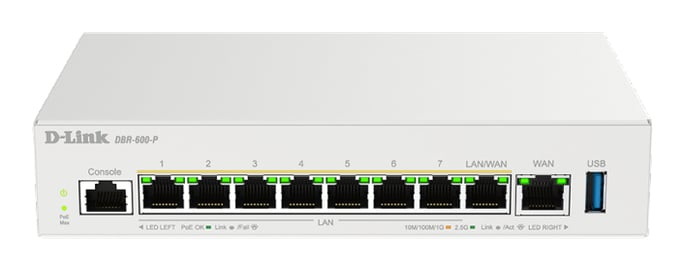 D-Link DBR-600-P/B router 2.5 Gigabit Ethernet Blanco