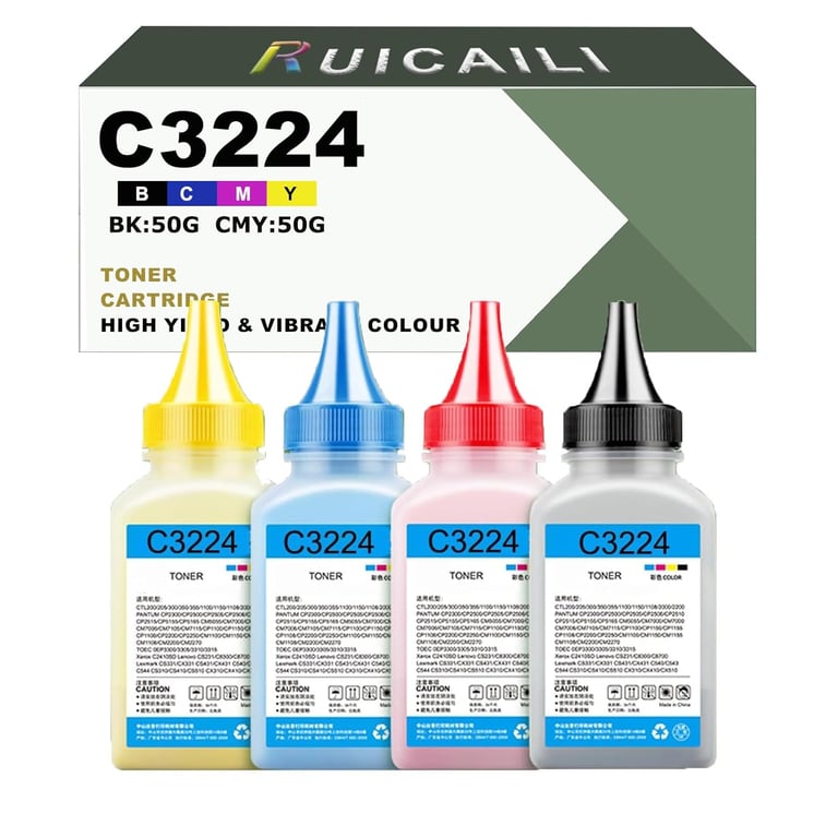 Recharge De Toner Universelle de Toner Cyan Jaune Compatible pour C3224 C3226 C3210K0 C3210C0 C3210M0 C3210Y0 Toner pour C3224dw C3326dw C3426dw MC3224adwe 4 Pack Neuf - vue 2