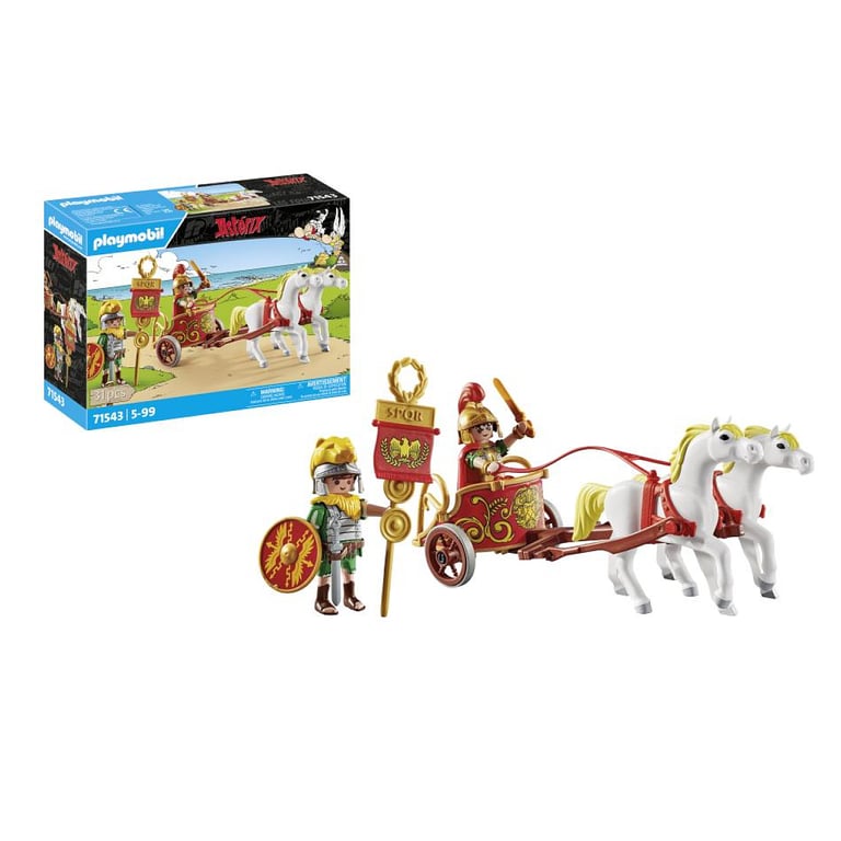 Coffret PLAYMOBIL Astérix : Char Romain avec Brutus et Chevaux - Neuf