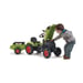 Tractor a pedales FALK Claas Arion con remolque desmontable Verde Negro Rojo