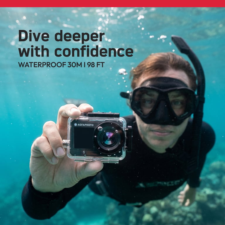 Caméra Sport Wi-Fi AgfaPhoto AC7000 – 4K, 16MP, Double Écran, Étanche 30m - vue 3