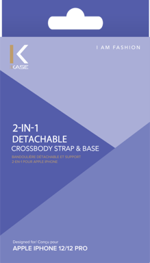 Tracolla staccabile e supporto 2 in 1 per Apple iPhone 12/12 Pro, Lilla Violet