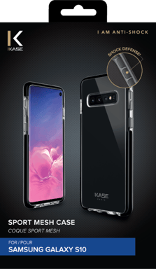 Coque Sport Mesh pour Samsung Galaxy S10, Noir de jais