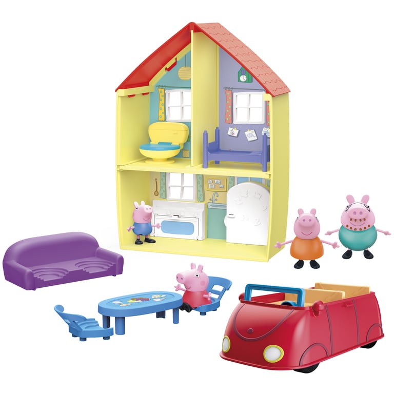 Coffret maison de Peppa et sa famille, Accessoires amusants inclus, Jouet pour enfant de 3 ans - Neuf