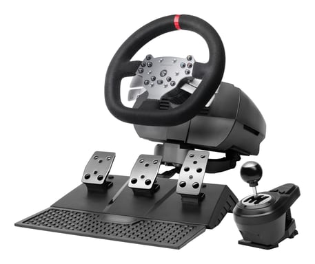 Mars Gaming MWHRSX mando y volante Negro Volante + Pedales Analógico/Digital Android, PC, PlayStation 4, Xbox Series S, Xbox Series X, iOS