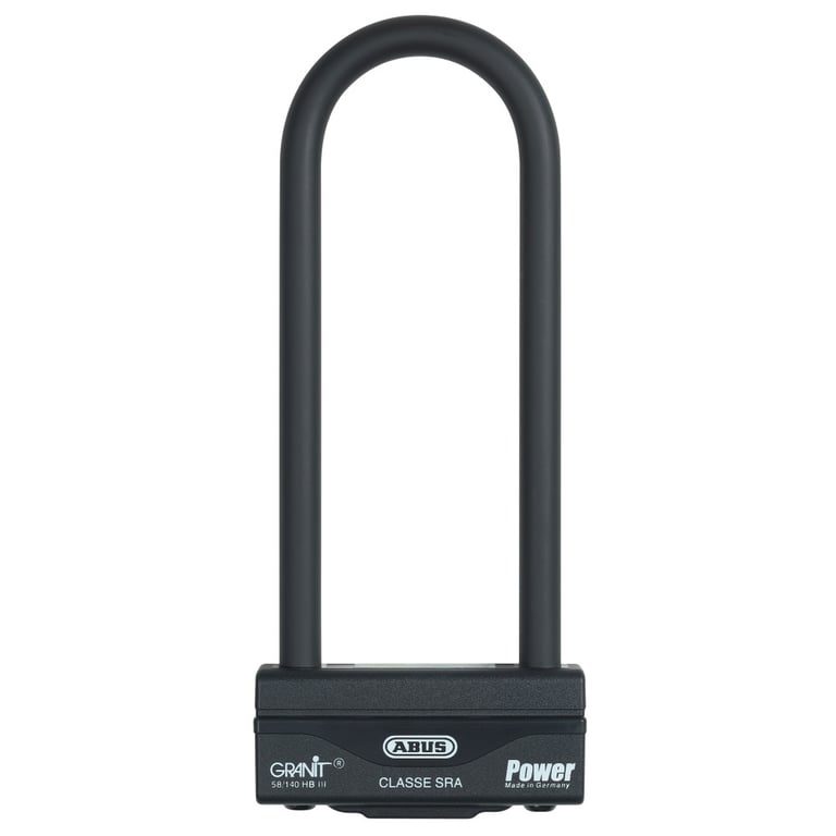 ABUS Antivol en U Granit Power 58140HBIII antivol Moto Puissant à Double Verrouillage Niveau de sécurité 18 Hauteur d'antivol 100 mm
