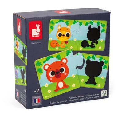 Puzzle educativo Los animales y su sombra - Janod para niños a partir de 2 años