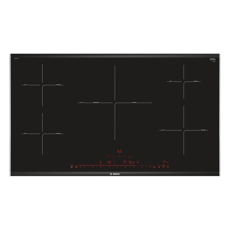 Bosch PIV975DC1E Table de cuisson encastrable 90 cm Table de cuisson à induction 5 feux Noir - Neuf
