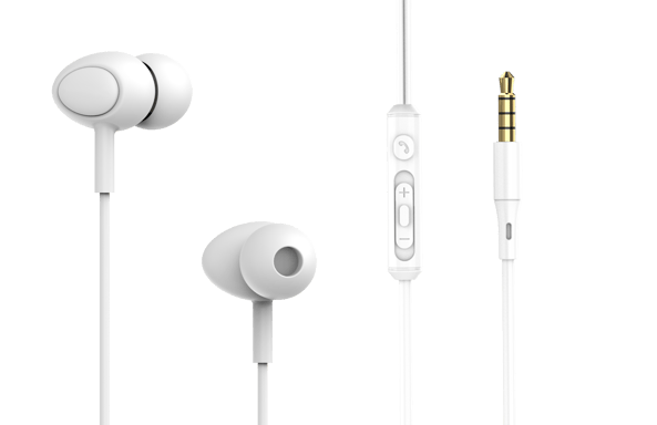 Écouteurs intra-auriculaires filaires Tellur Basic Gamma avec microphone, blanc
