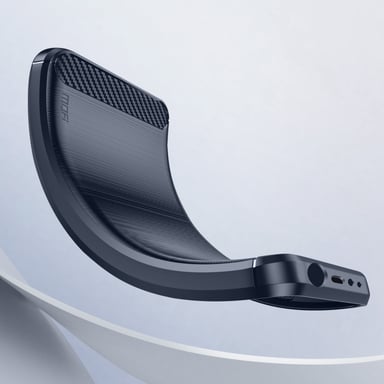 Coque Silicone pour Xiaomi Redmi Note 13 4G Effet Métal Brossé Carbone Bleu