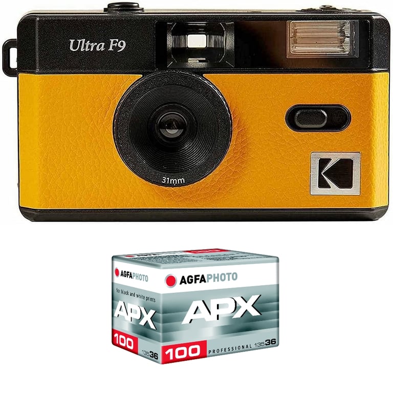 Kodak f9 argentique - appareil photo kodak rechargeable 35mm jaune