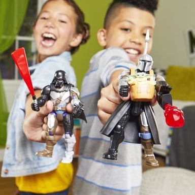 MixMashers Mandalorian y Grogu, figura de acción personalizable de lujo, mezclar y combinar con accesorios, Star Wars, A partir de 4 años