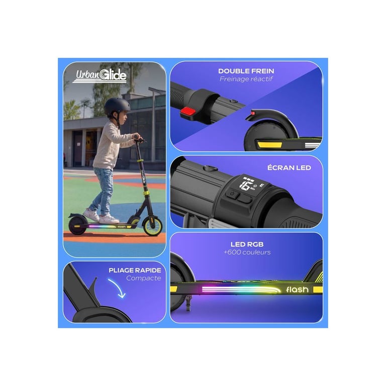 Trottinette électrique URBANGLIDE RIDE FLASH batterie pneus 65 - vue 4