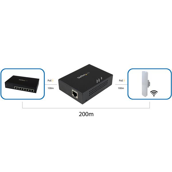 StarTech.com Répéteur Gigabit PoE+ à 1 port Extendeur Power over Ethernet 802.3at et 802.3af 100 - vue 3