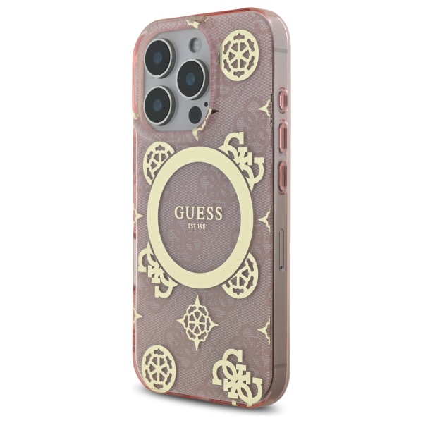 Guess IML Peony On 4G Background Case with MagSafe for iPhone 16 Pro 6.3 GUHMP16LH4PYEEP
