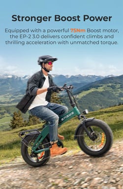 Vélo électrique pliant ENGWE EP-2 3.0 Boost 250 W 75 Nm 48 V 13,5 Ah - Pliable, 7 vitesses, Écran LCD couleur