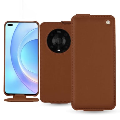 Housse cuir Honor Magic4 Pro -  - Marron - Cuir lisse